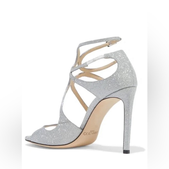 Jimmy Choo Lang Glittered Sandals - Picture 7 of 7